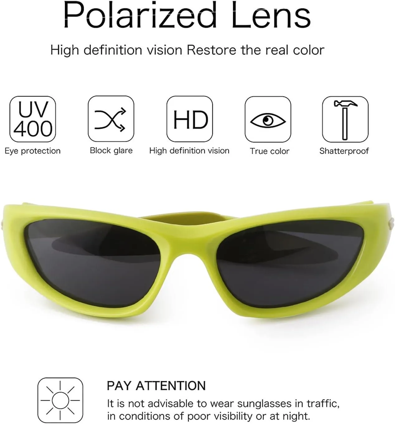 ADE WU Polarized Sports Sunglasses Women Men, Polarized Oval Sunglasses for Driving Cycling Outdoor Sun Glasses Trendy