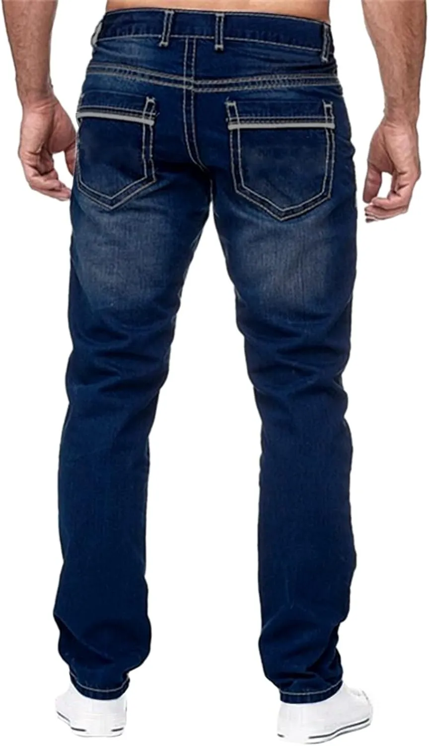 aihihe Mens Pants 40x32 Jeans Mens Jeans Slim fit Straight Leg Mens Tapered Stretch Jeans Cool Jeans for Men Big and Tall