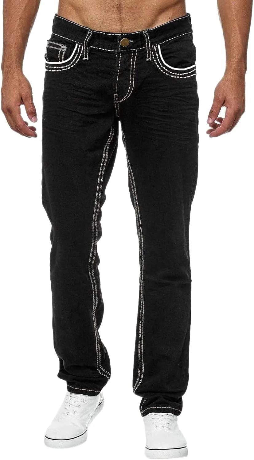 aihihe Mens Pants 40x32 Jeans Mens Jeans Slim fit Straight Leg Mens Tapered Stretch Jeans Cool Jeans for Men Big and Tall
