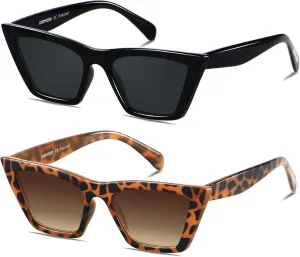 ANDWOOD Cat Eye Sunglasses for Women Polarized Cateye Frames Fashion Vintage Square Classic Retro Sun Glasses