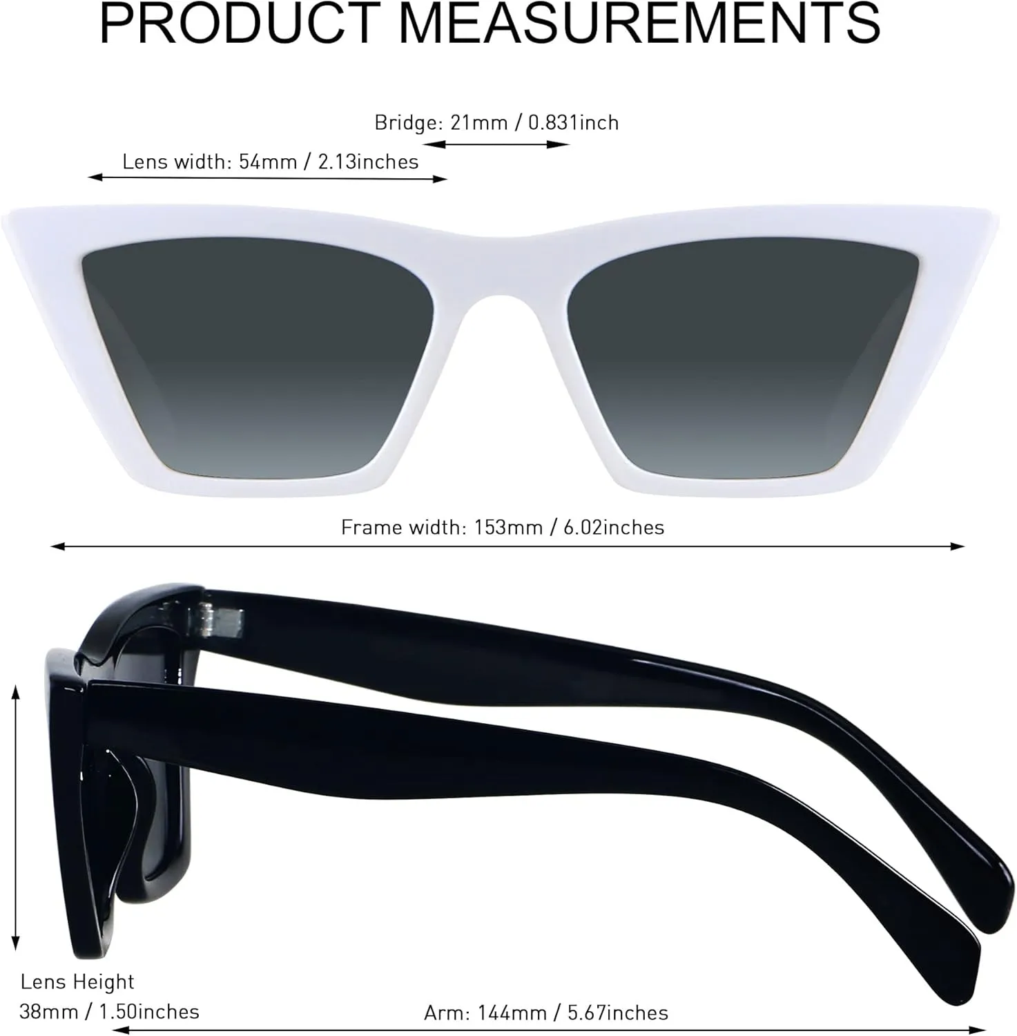 ANDWOOD Cat Eye Sunglasses for Women Polarized Cateye Frames Fashion Vintage Square Classic Retro Sun Glasses