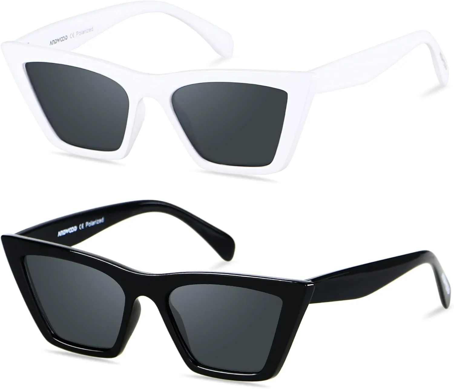 ANDWOOD Cat Eye Sunglasses for Women Polarized Cateye Frames Fashion Vintage Square Classic Retro Sun Glasses