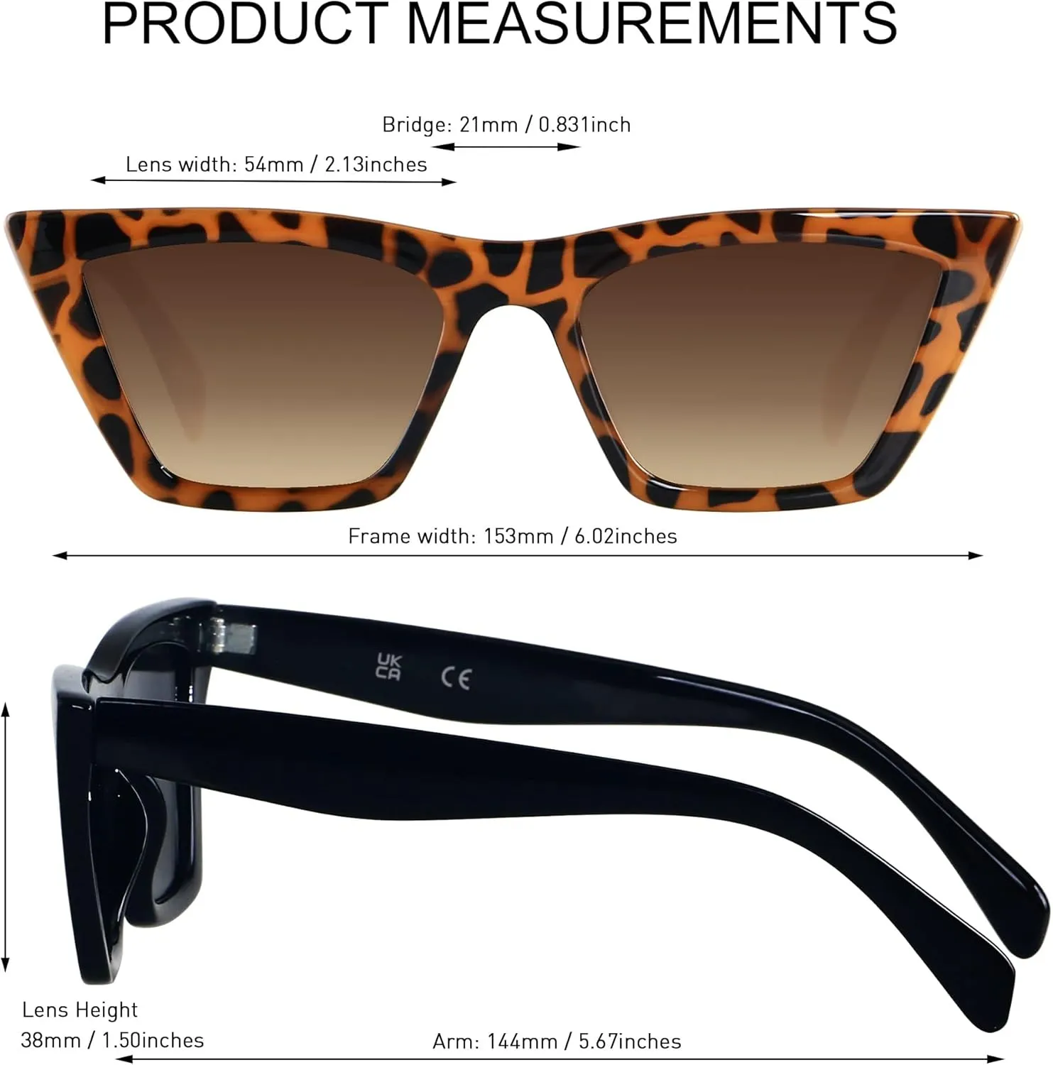 ANDWOOD Cat Eye Sunglasses for Women Polarized Cateye Frames Fashion Vintage Square Classic Retro Sun Glasses