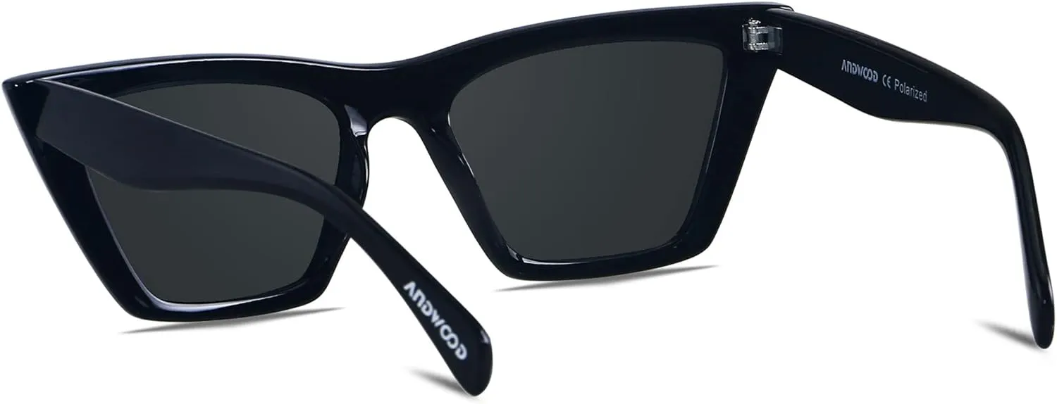 ANDWOOD Cat Eye Sunglasses for Women Polarized Cateye Frames Fashion Vintage Square Classic Retro Sun Glasses
