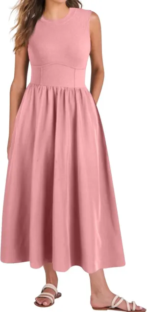 Boho Dress for Women Summer Tank Dress Casual Sundresses High Waist Sleeveless Wrap Dresses Ruffle Dresses with Pocket