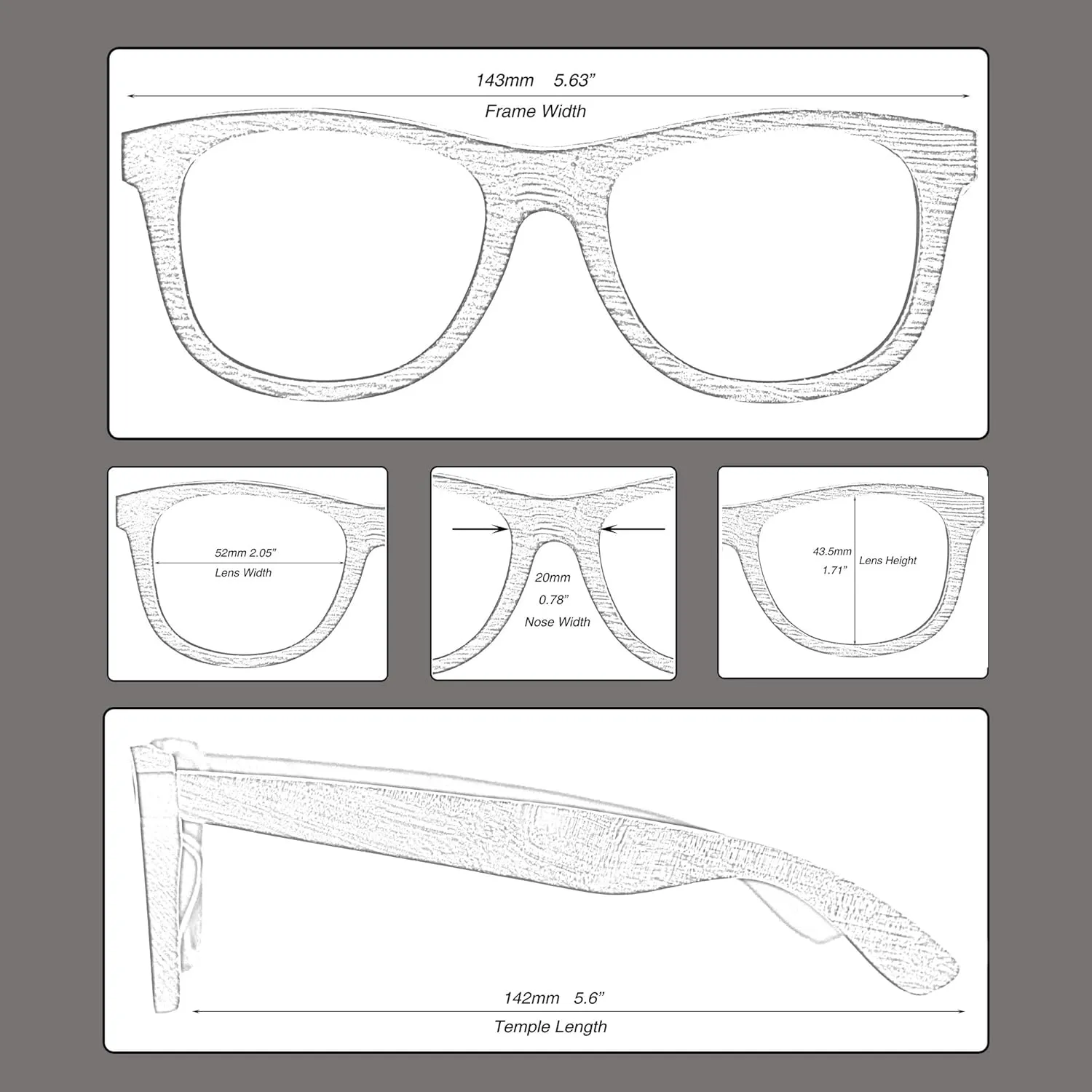 C3 Handmade Natural Wood polarized lens Sunglasses for Men and Women for Traveling Driving and Gift