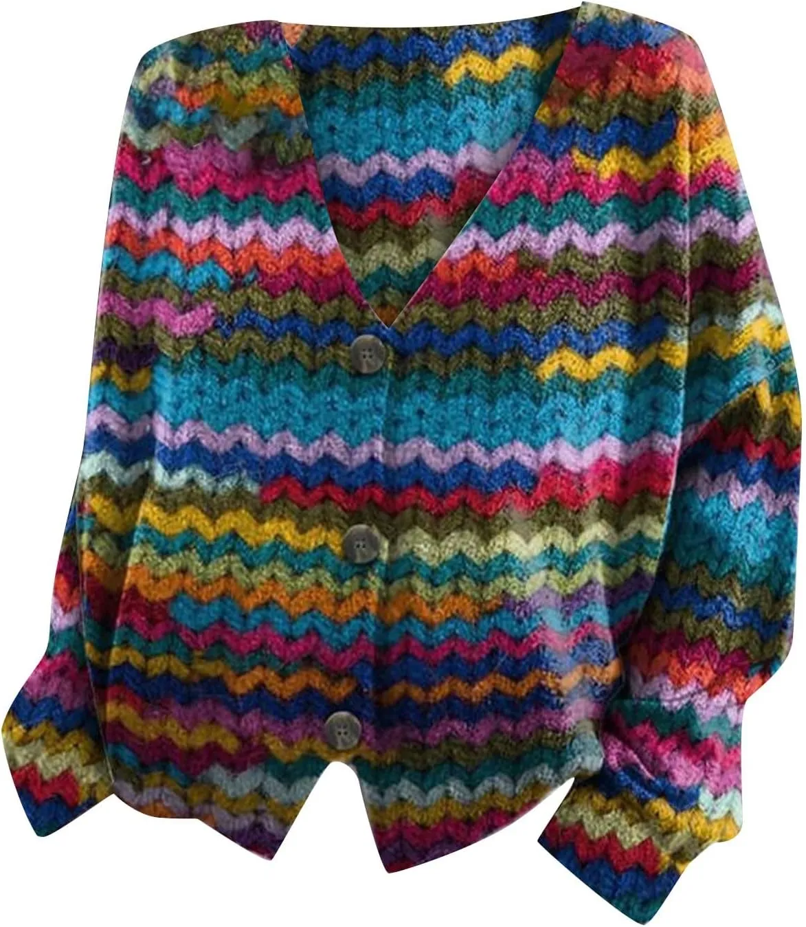 Christmas Printed Casual Cardigan for Women Trendy Long Sleeve Button Y2k Outerwears Plus Size Loose Casual Sweaters