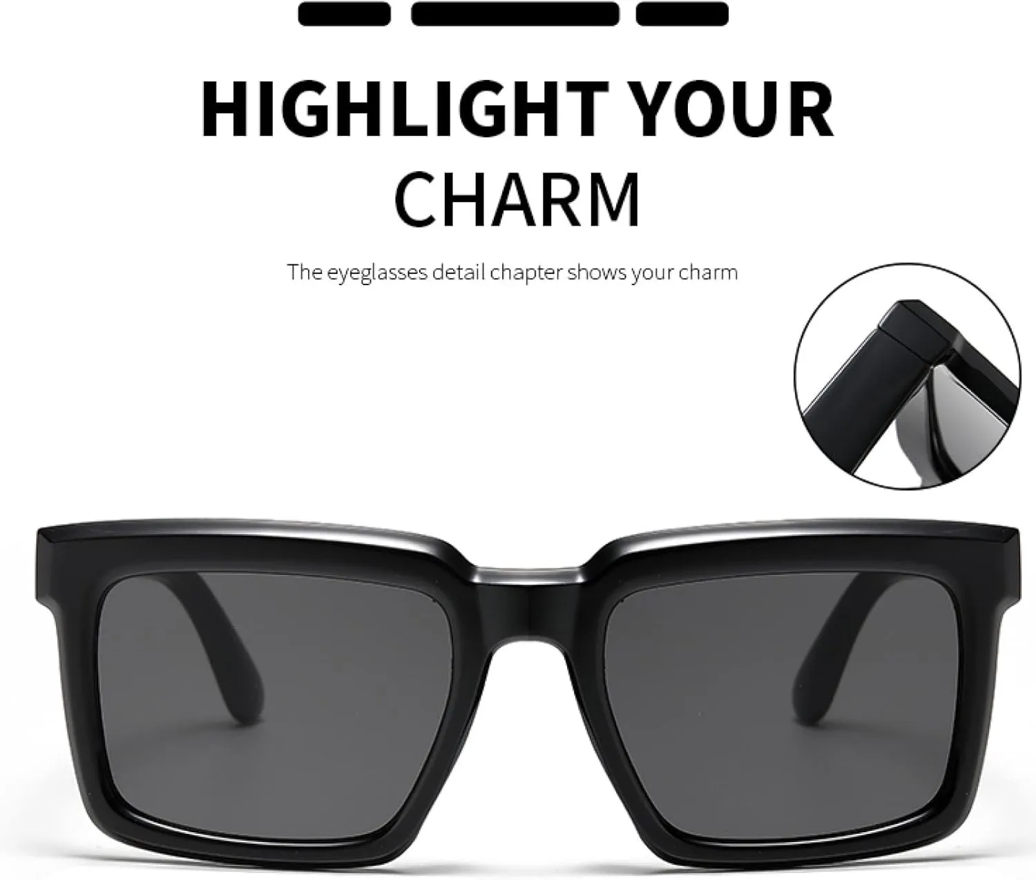 Classic Rectangle Sunglasses for Women Frame Vintage Uv400
