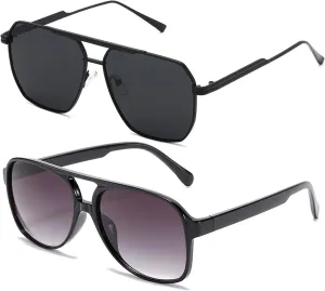 Classic Vintage Aviator Sunglasses for Women Men Large Frame Retro 70s Sunglasses