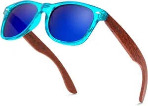 cloudfield Wood Frame Sunglasses for Men and Women with 9-Layer Polarized Lenses and Double Layer of UV Blocking Coating