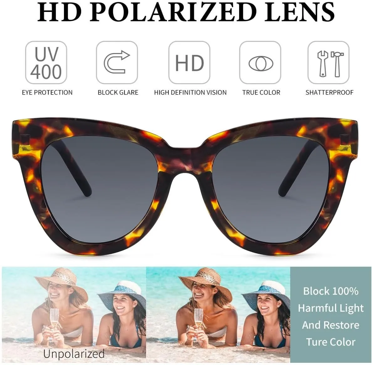 Dollger Retro Cat Eye Sunglasses Women Men Vintage Square Tortoise Shell Fashion Cateye Sunglasses