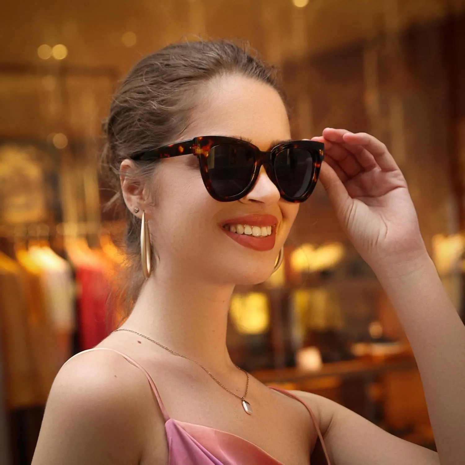 Dollger Retro Cat Eye Sunglasses Women Men Vintage Square Tortoise Shell Fashion Cateye Sunglasses