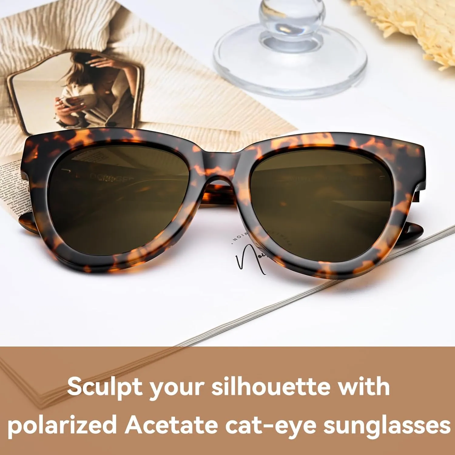 Dollger Retro Cat Eye Sunglasses Women Men Vintage Square Tortoise Shell Fashion Cateye Sunglasses