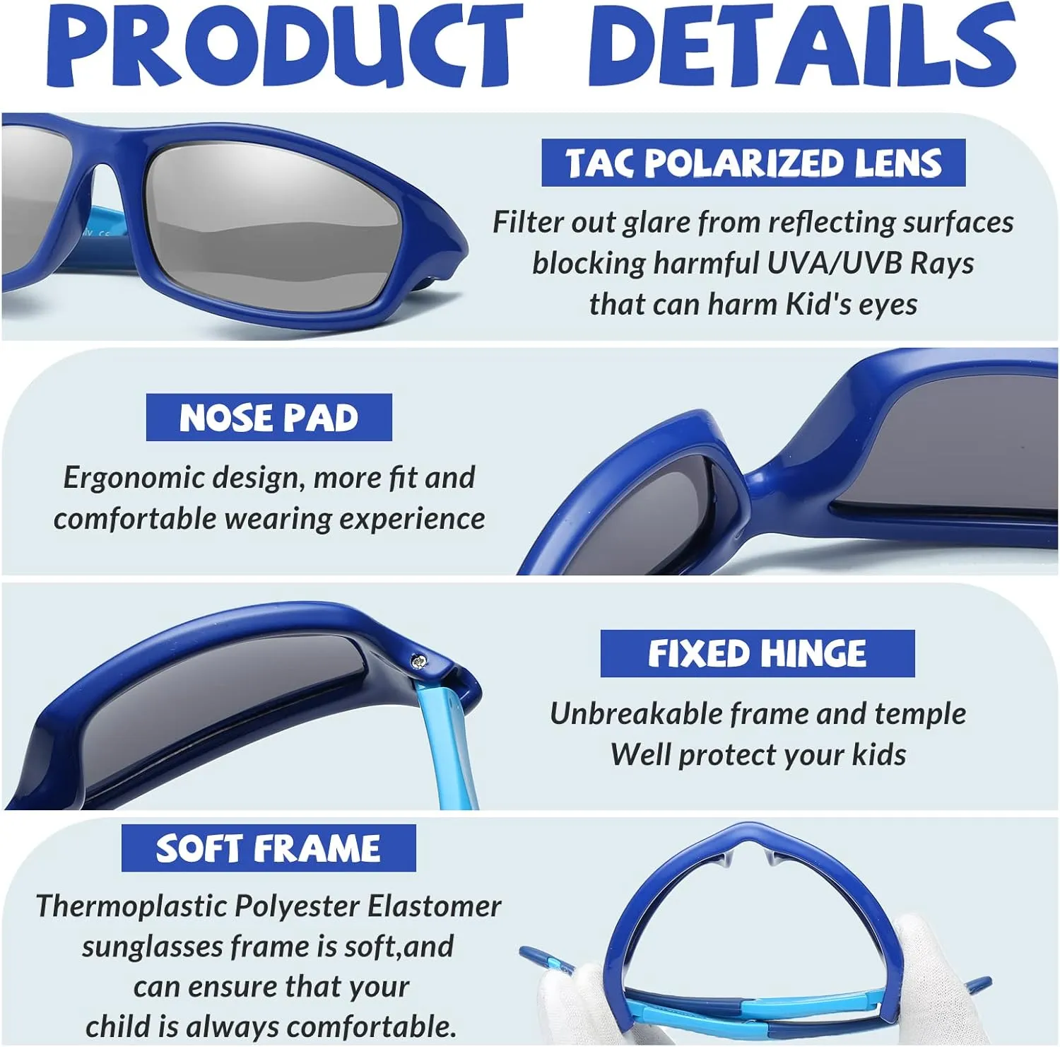 DUCO Kids Sunglasses Boys Girls Sports Polarized Sunglasses Youth Baseball Sunglasses for Kids UV Protection Age 6-10 K006