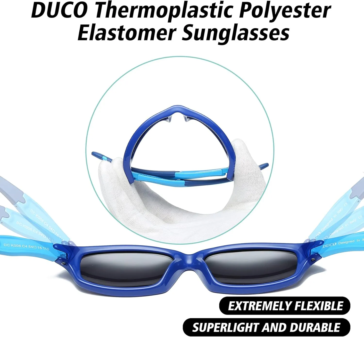 DUCO Kids Sunglasses Boys Girls Sports Polarized Sunglasses Youth Baseball Sunglasses for Kids UV Protection Age 6-10 K006