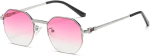 Frame Sunglasses Blue Brown Metal Sun Glasses Female Male