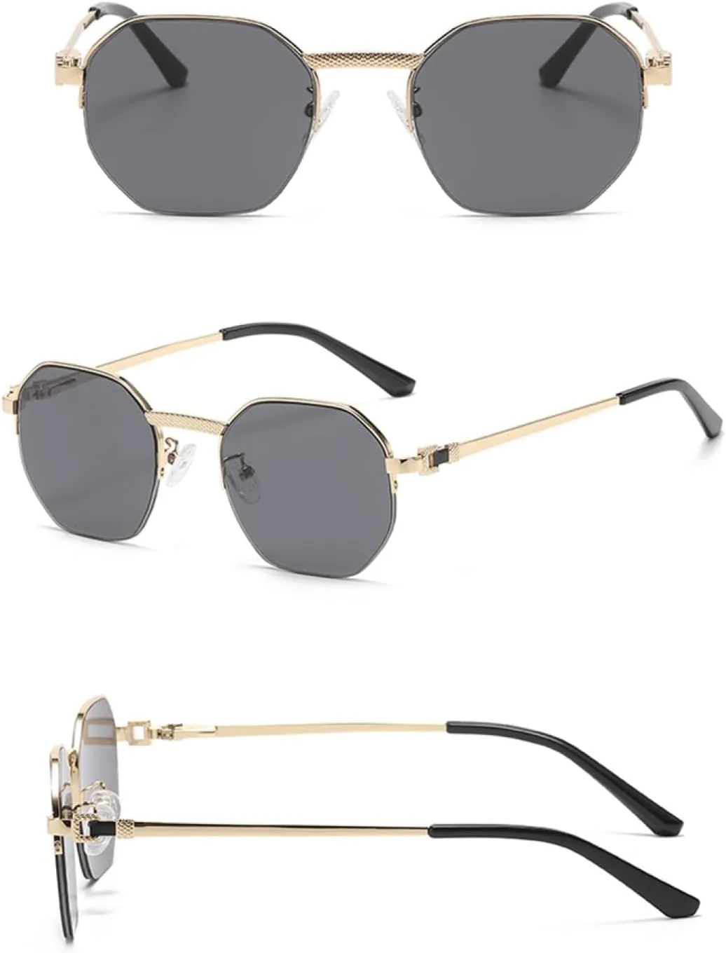 Frame Sunglasses Blue Brown Metal Sun Glasses Female Male