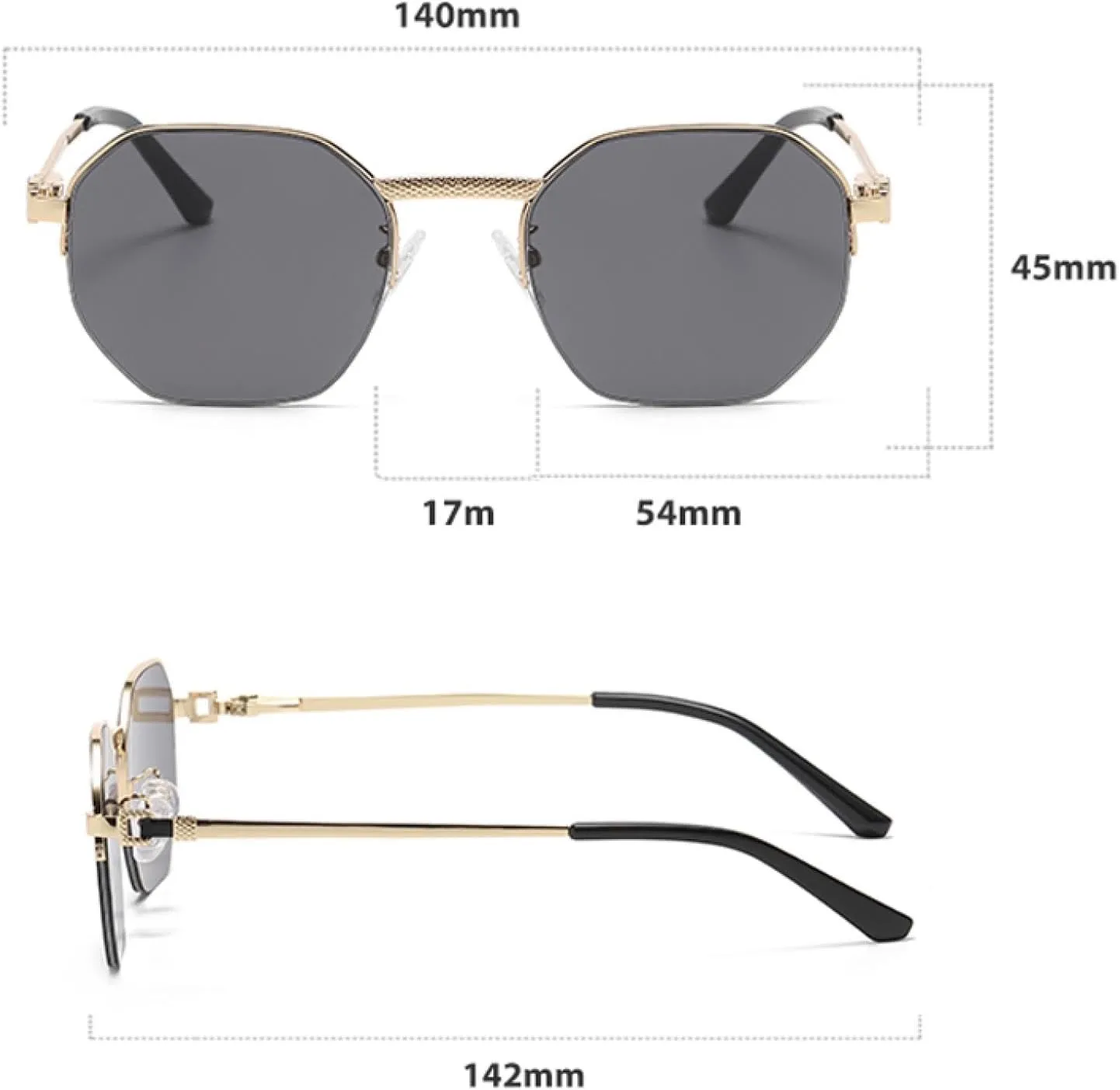 Frame Sunglasses Blue Brown Metal Sun Glasses Female Male