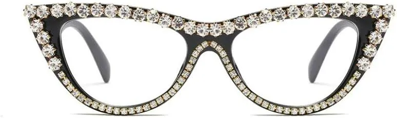 Freckles Mark Bedazzled Rhinestone Bling sunglasses for Women Sparkly Diamond Glasses Vintage Retro Cat Eye