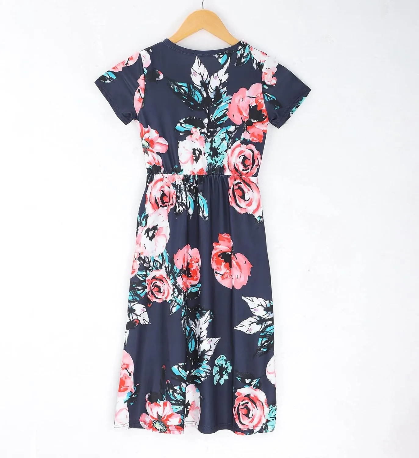 Girls Maxi Long Dresses Kids Boho Summer Flowy Ruffle Sleeve Tiered Short Sleeve A-line Dress 6 to 12Y