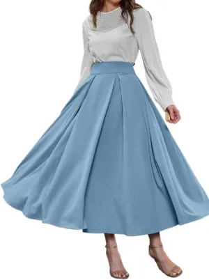 High Waist Pleated Skirt Maxi Women Summer Beach Skirt for Women