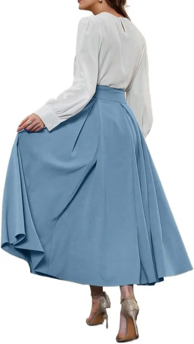High Waist Pleated Skirt Maxi Women Summer Beach Skirt for Women