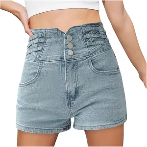 High Waisted Shorts Women Vacation Slim Fit Denim Shorts Trendy Jean Shorts Womens Summer Casual Mom Shorts
