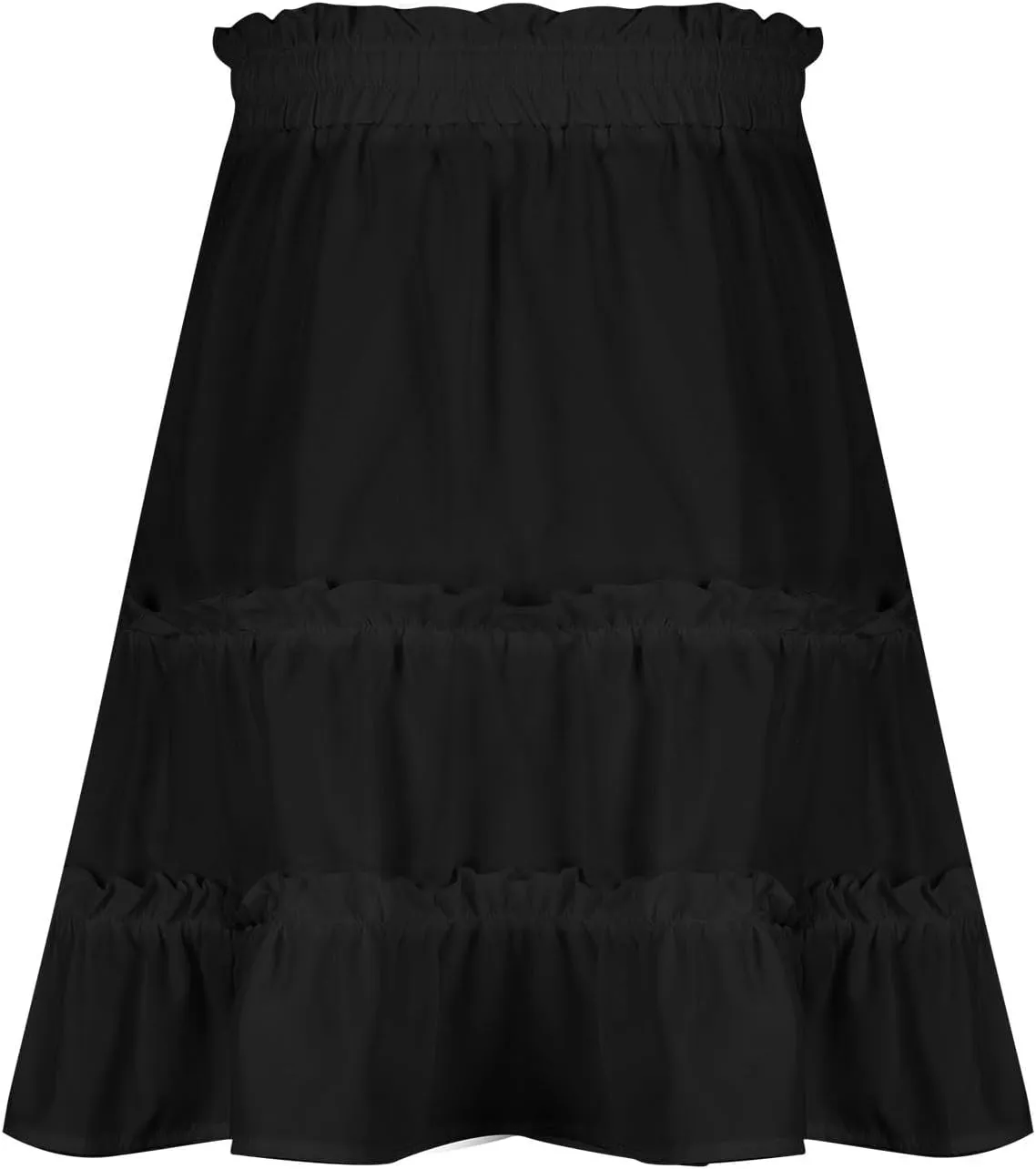hlysgo Ruffle Mini Skirt for Women High Waisted Tiered A-Line Casual Summer Vacation Boho Beach Trendy Flowy Short Skirts