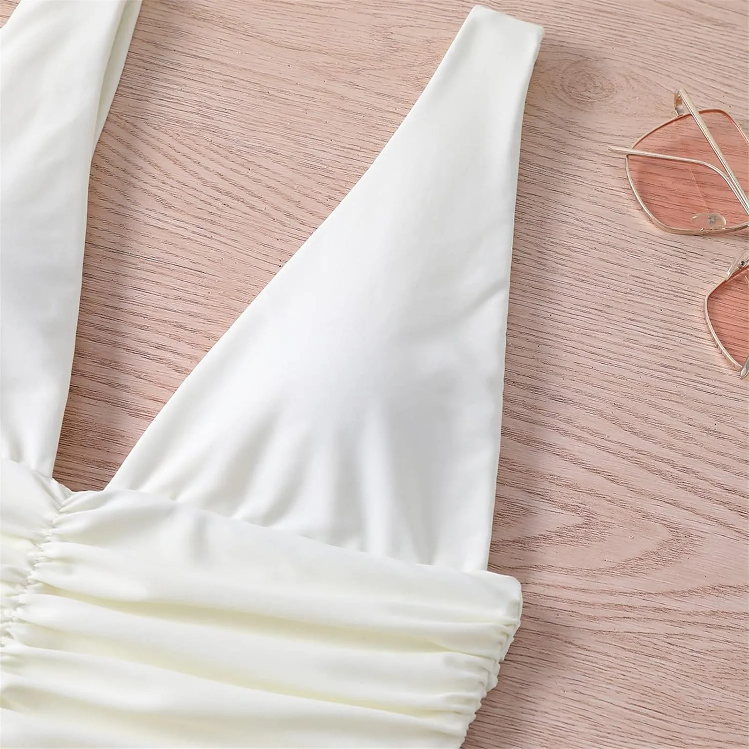 iLH Swimsuits for Women,Women's One Piece Swimsuits Ruching Tummy Control Modest Swimwear Cut Thin Straps Bathing Suit