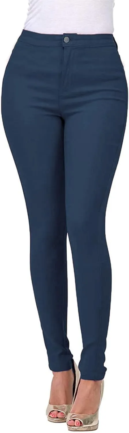 Jean Leggings for Women Tummy Control Skinny Stretch High Waisted Jeggings Butt Lifting Slim Fit Pull On Pants