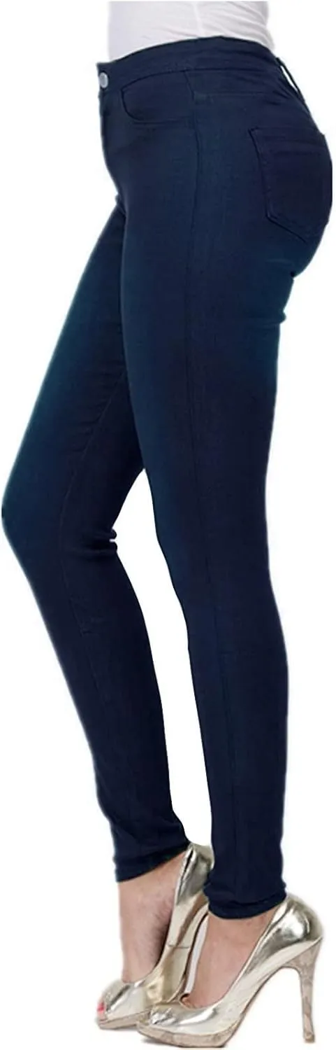 Jean Leggings for Women Tummy Control Skinny Stretch High Waisted Jeggings Butt Lifting Slim Fit Pull On Pants