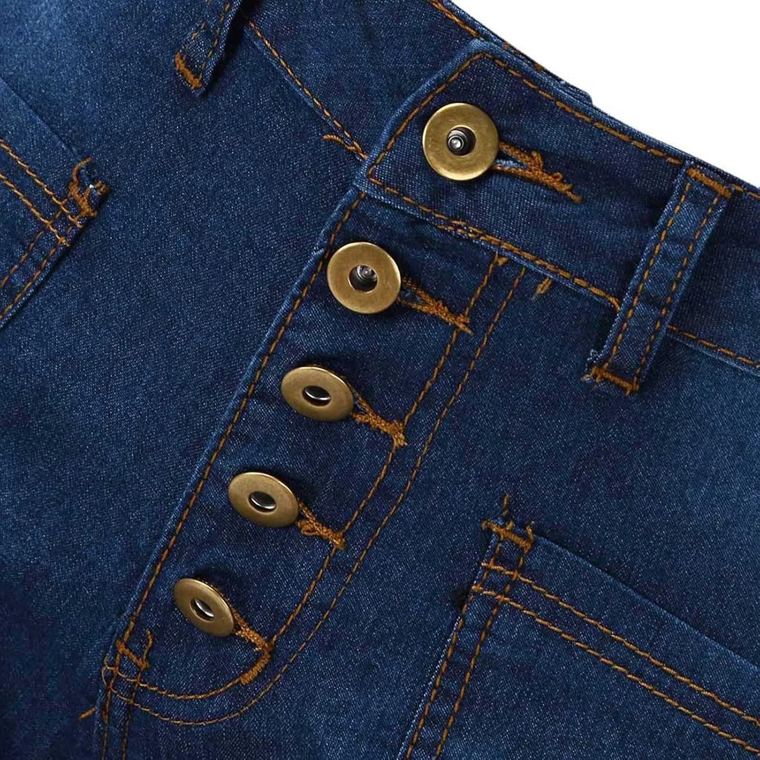 Jeans for Women Trendy Sexy Skinny Jeans High-Rise Stretch Button Comfy Lightweight Flare Denim Pants with Pocket
