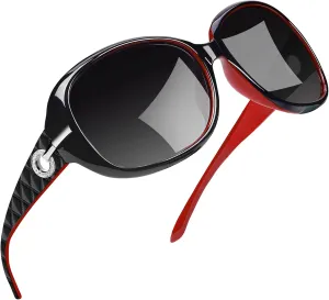 Joopin Big Womens Sunglasses Polarized Trendy Sun Glasses Large Rectangle UV Protection Rhinestone Sunnies