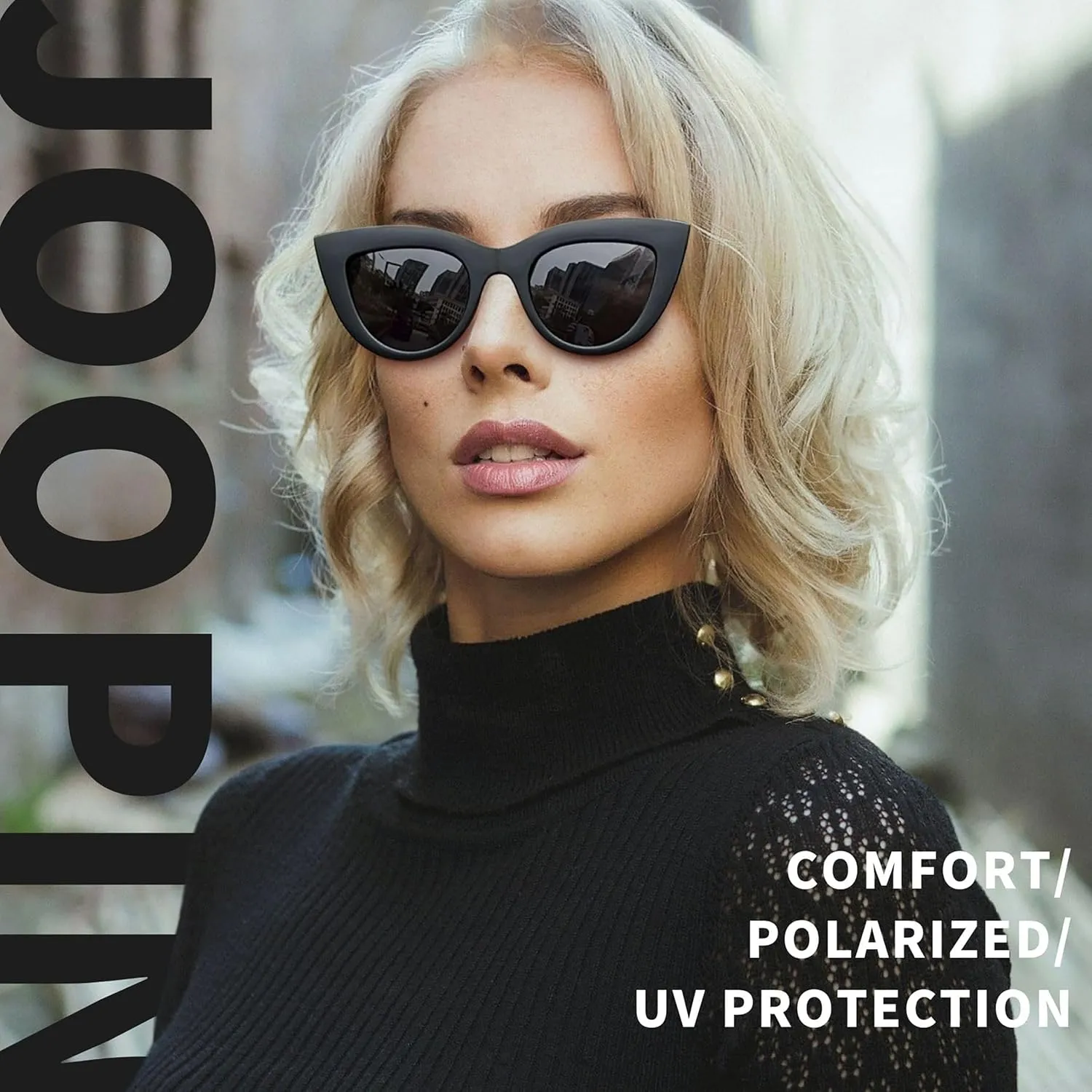Joopin Polarized Cat Eye Sunglasses for Women, Retro Narrow Pointy Cateye Womens Sun Glasses