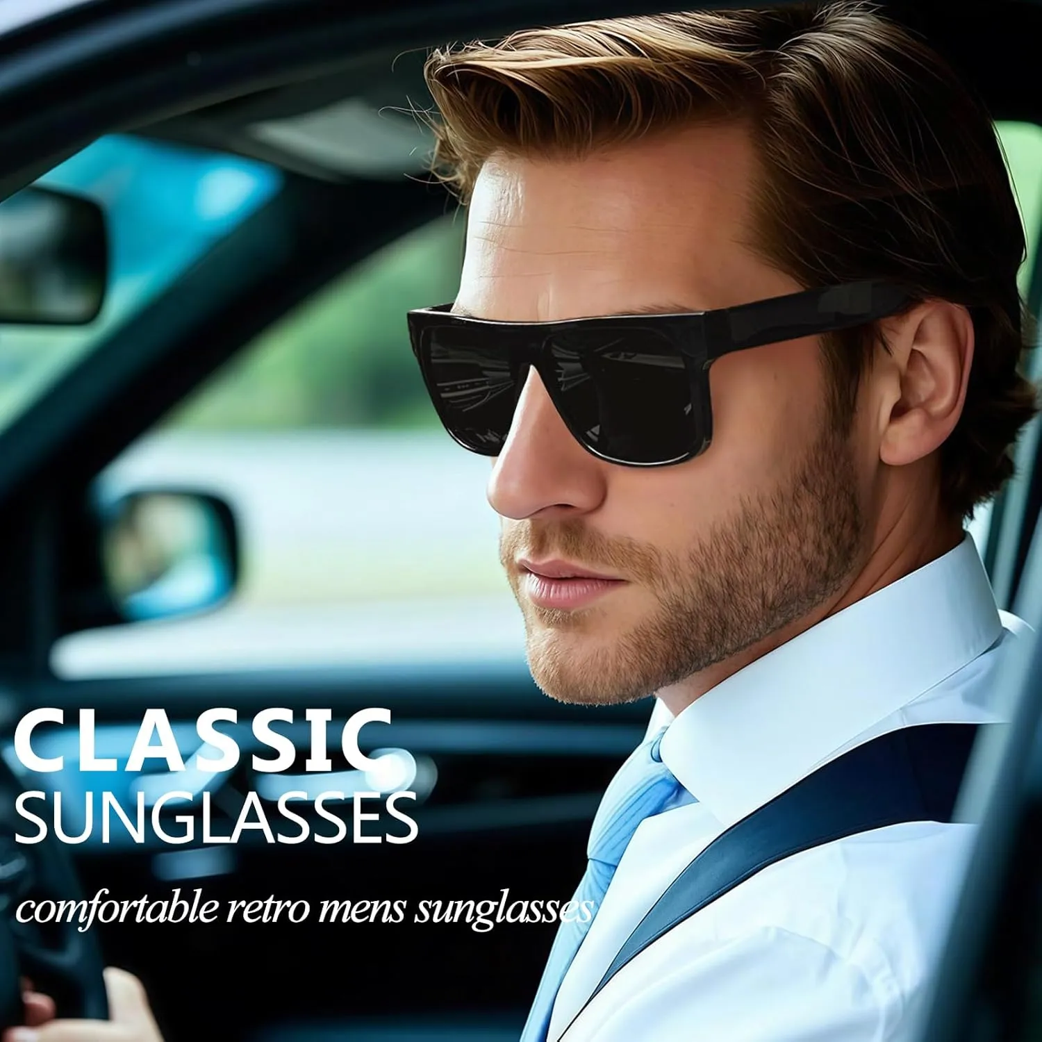 Joopin Polarized Sunglasses Men Women UV400 Protection, Big Chunky Square Sun Glasses, Designer Shades Retro Sunnies Driving