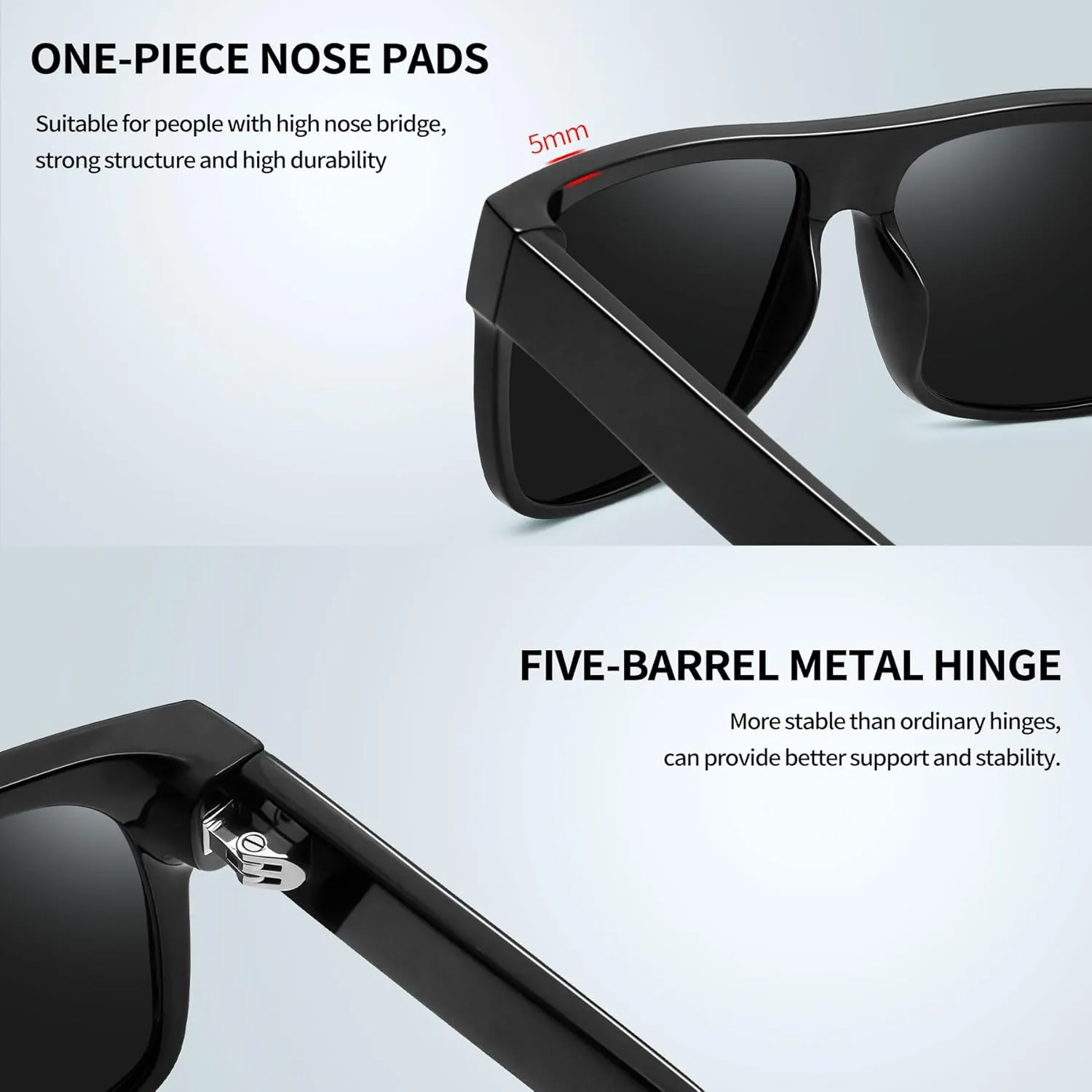Joopin Polarized Sunglasses Men Women UV400 Protection, Big Chunky Square Sun Glasses, Designer Shades Retro Sunnies Driving