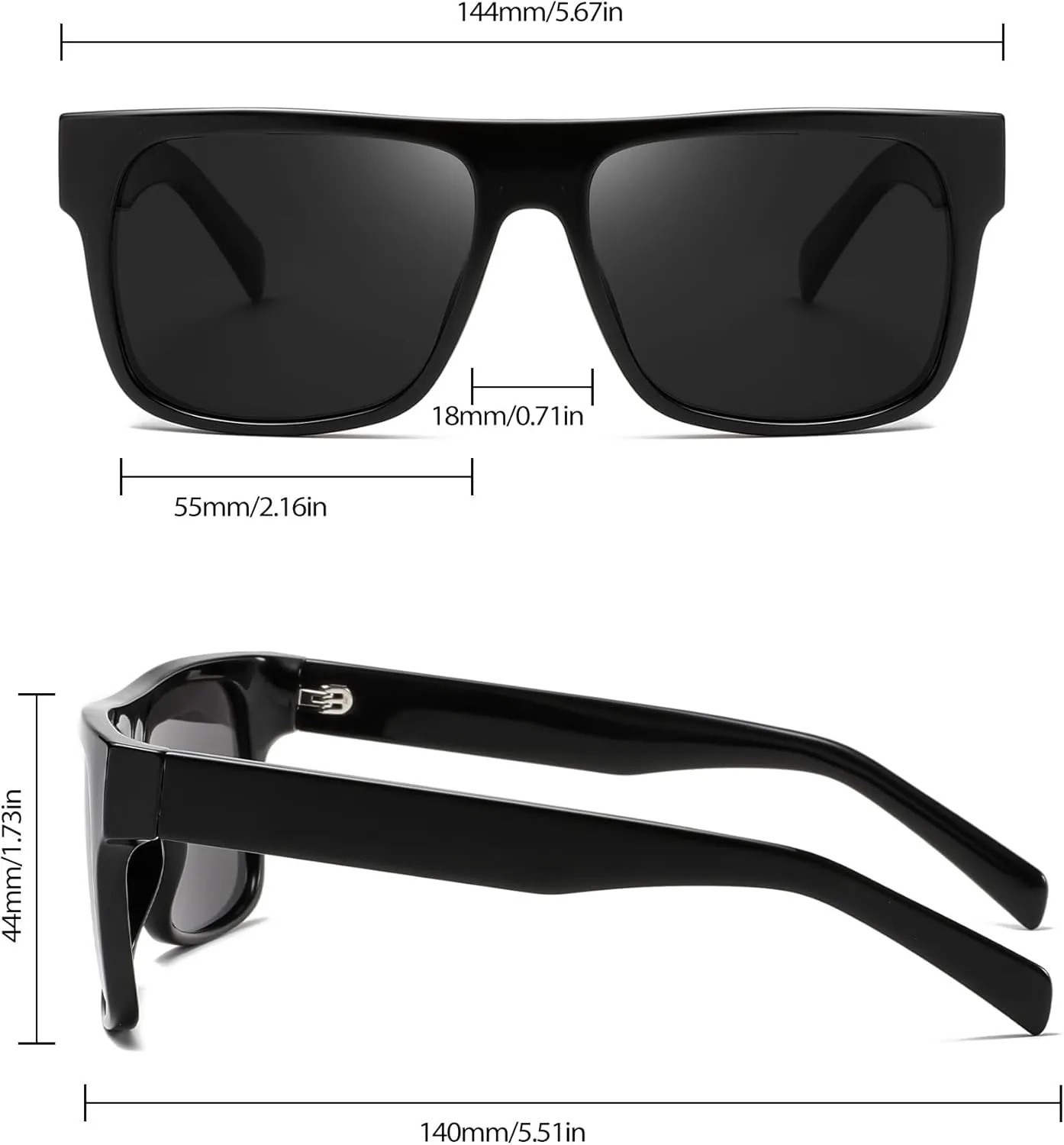 Joopin Polarized Sunglasses Men Women UV400 Protection, Big Chunky Square Sun Glasses, Designer Shades Retro Sunnies Driving