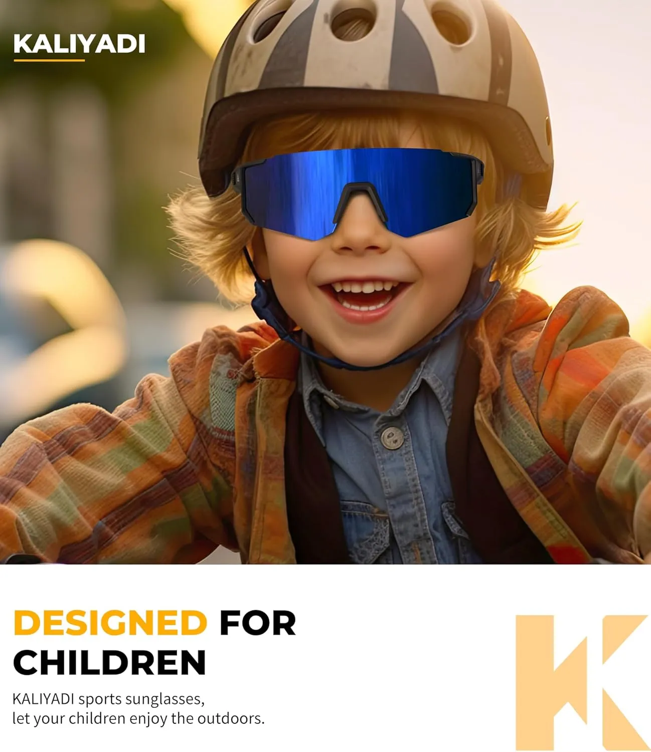 KALIYADI Polarized Kids-Sunglasses Youth Baseball-Sunglasses: Boys Girls Sports Cycling Running Age 3-12 UV400 Protection