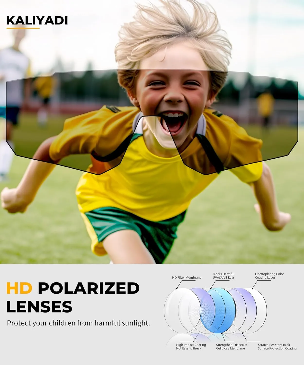 KALIYADI Polarized Youth Baseball-Sunglasses Kids-Sunglasses: Sports Cycling Running Boys Girls Age 3-12 UV400 Protection