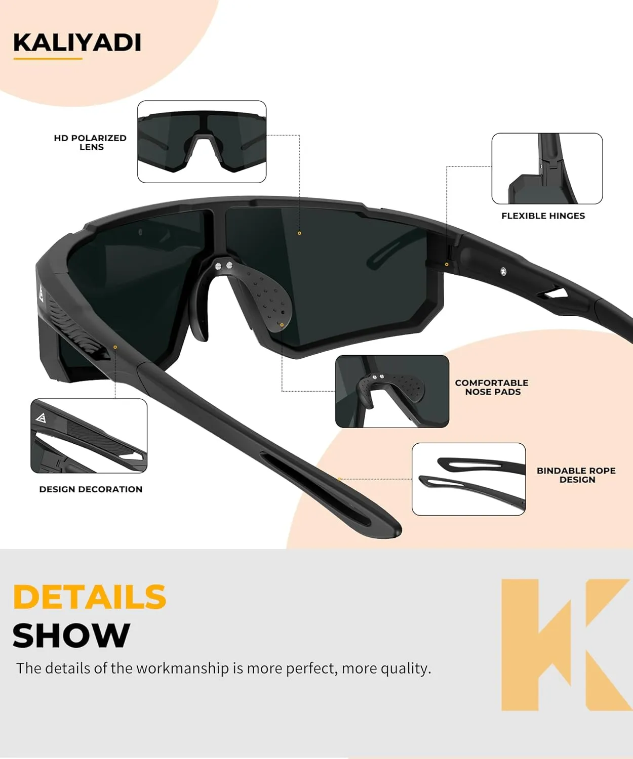 KALIYADI Polarized Youth Baseball-Sunglasses Kids-Sunglasses: Sports Cycling Running Boys Girls Age 3-12 UV400 Protection
