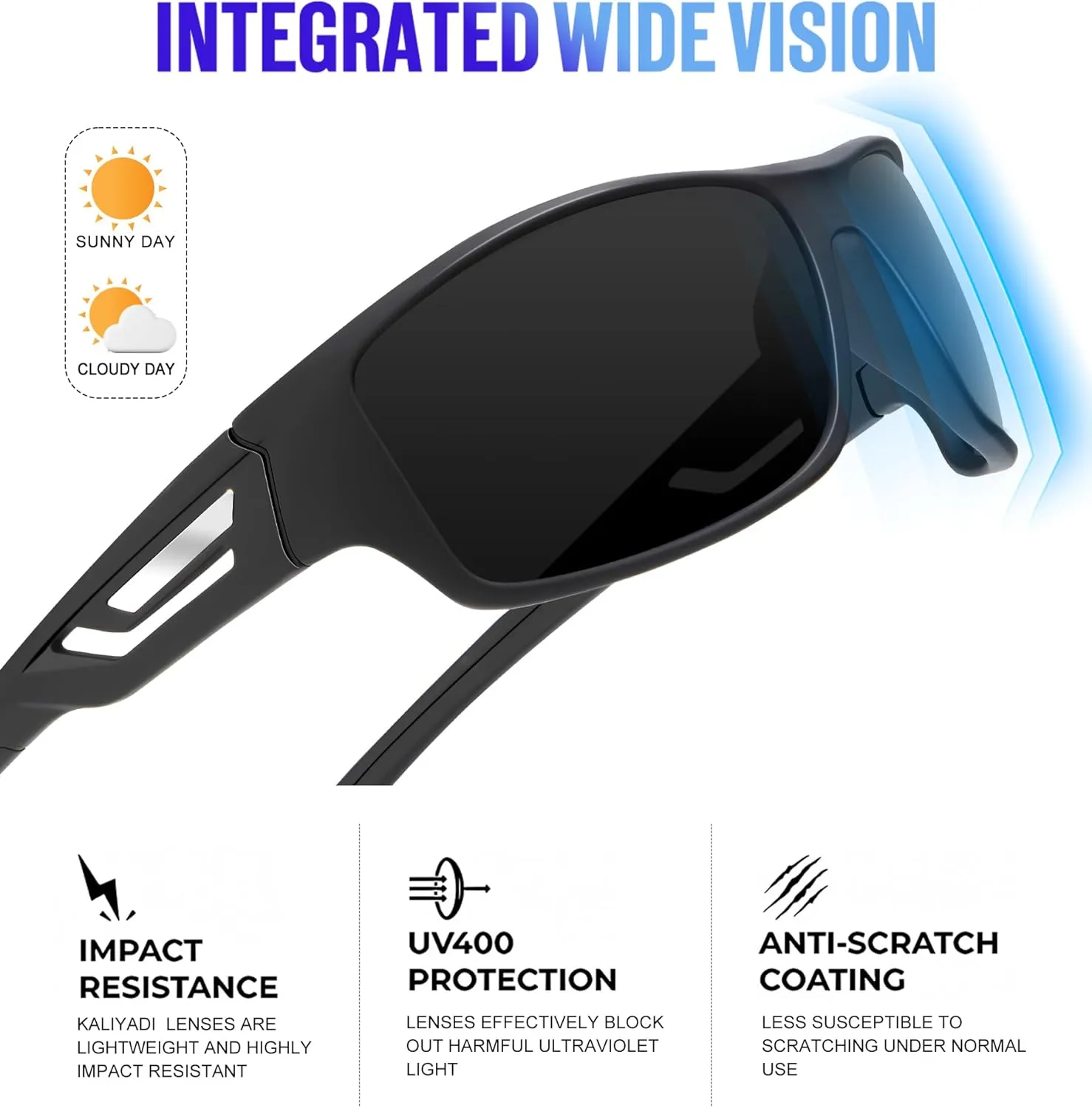 KALIYADI Sunglasses-Men Polarized Sports Sun-glasses: Mens Sunglasses Polarized UV Protection Driving Running Cycling Outdoor