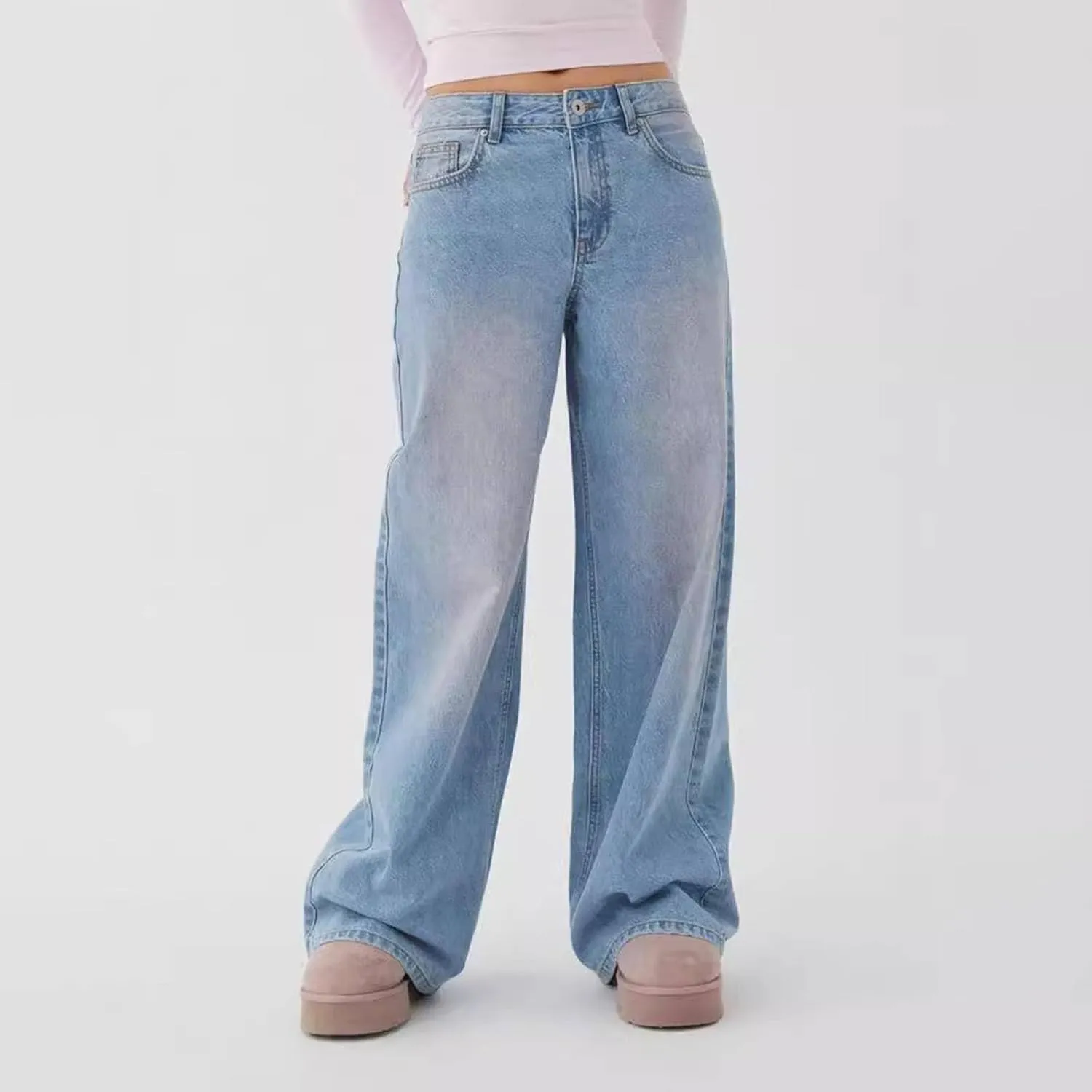 Khaki Flare Pants for Women Bell Bottom Jeans for Women High Waisted Stretch Flare Pants 5 Button Skinny Cut Jean
