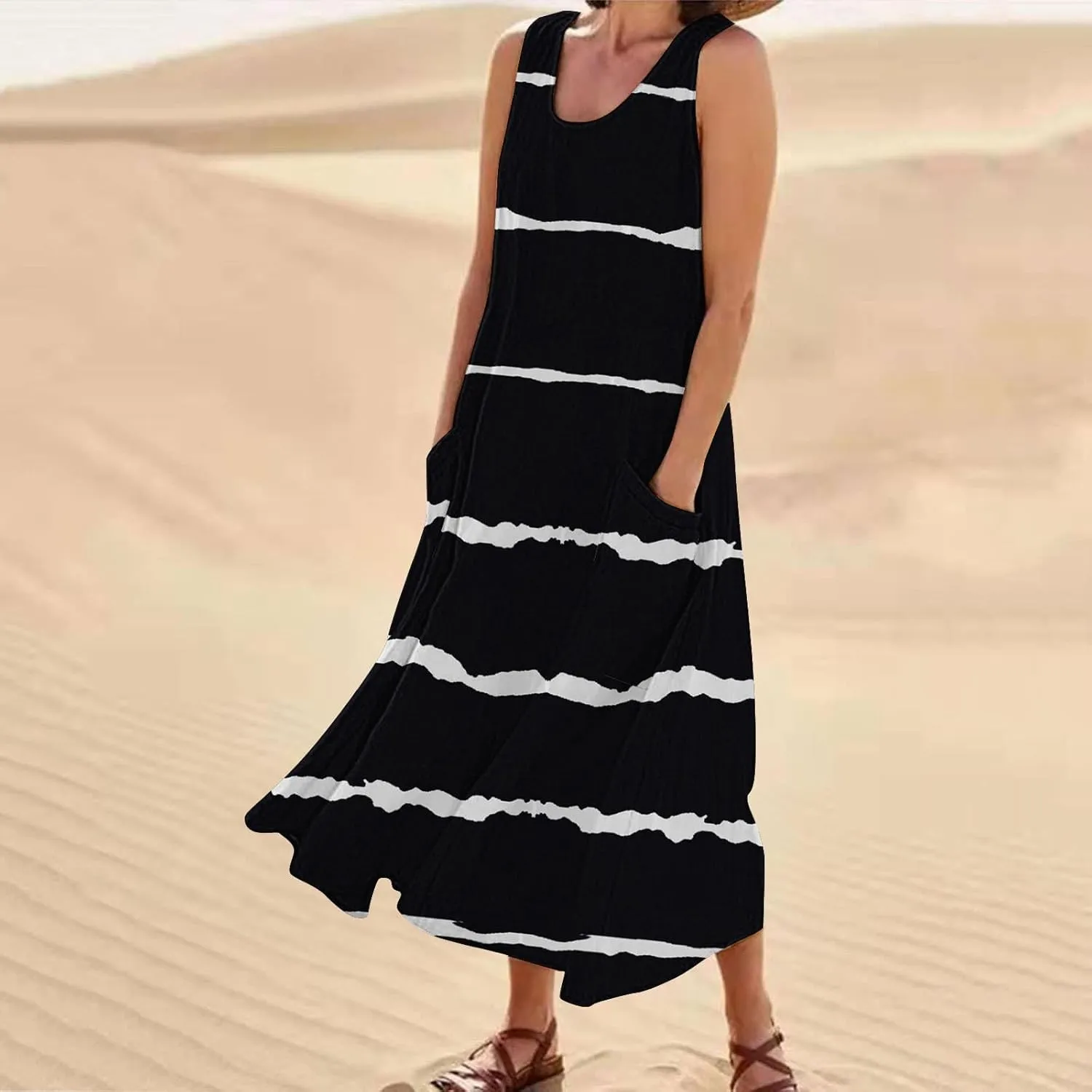 Linen Dresses for Women 2025 Summer Dresses for Women Plus Size Beach Dress Casual Sundresses Sexy Sleeveless Dress