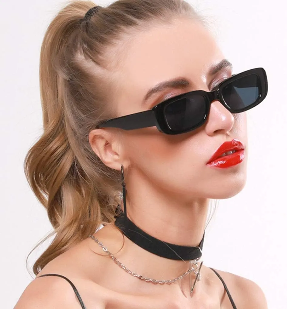 Long Keeper Small Rectangle Sunglasses Women UV 400 Retro Square Driving Glasses