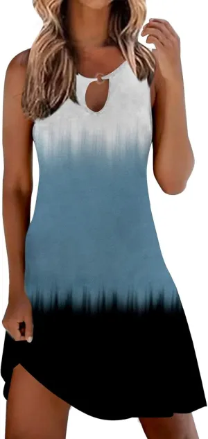 Maxi Sundresdes for Women Sun Dresses for Women 2025 Vacation Beach Casual Summer Sundresses Sleeveless Tank Short