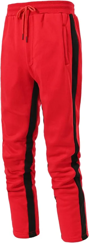 Mens Heavyweight Fleece Workout Joggers Winter Warm Gym Athletic Pants Big and Tall Comfy Work Trousers
