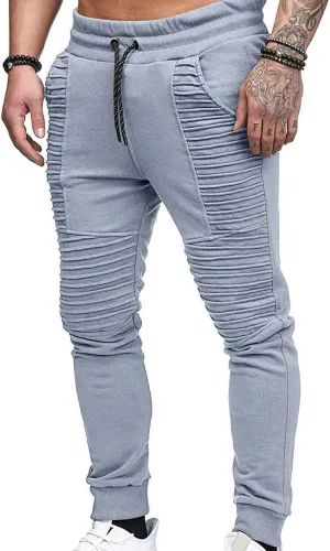Men's Jogger Sweatpant Casual Cargo Pants Slim Fit Chino Trousers Athletic Workout Bodybuilding Pants with Pockets