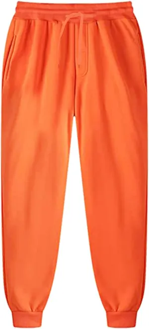 Mens Sporty Jogger Sweatpants Winter Warm Workout Cinch Bottom Sweatpants Cozy Loose Running Pants