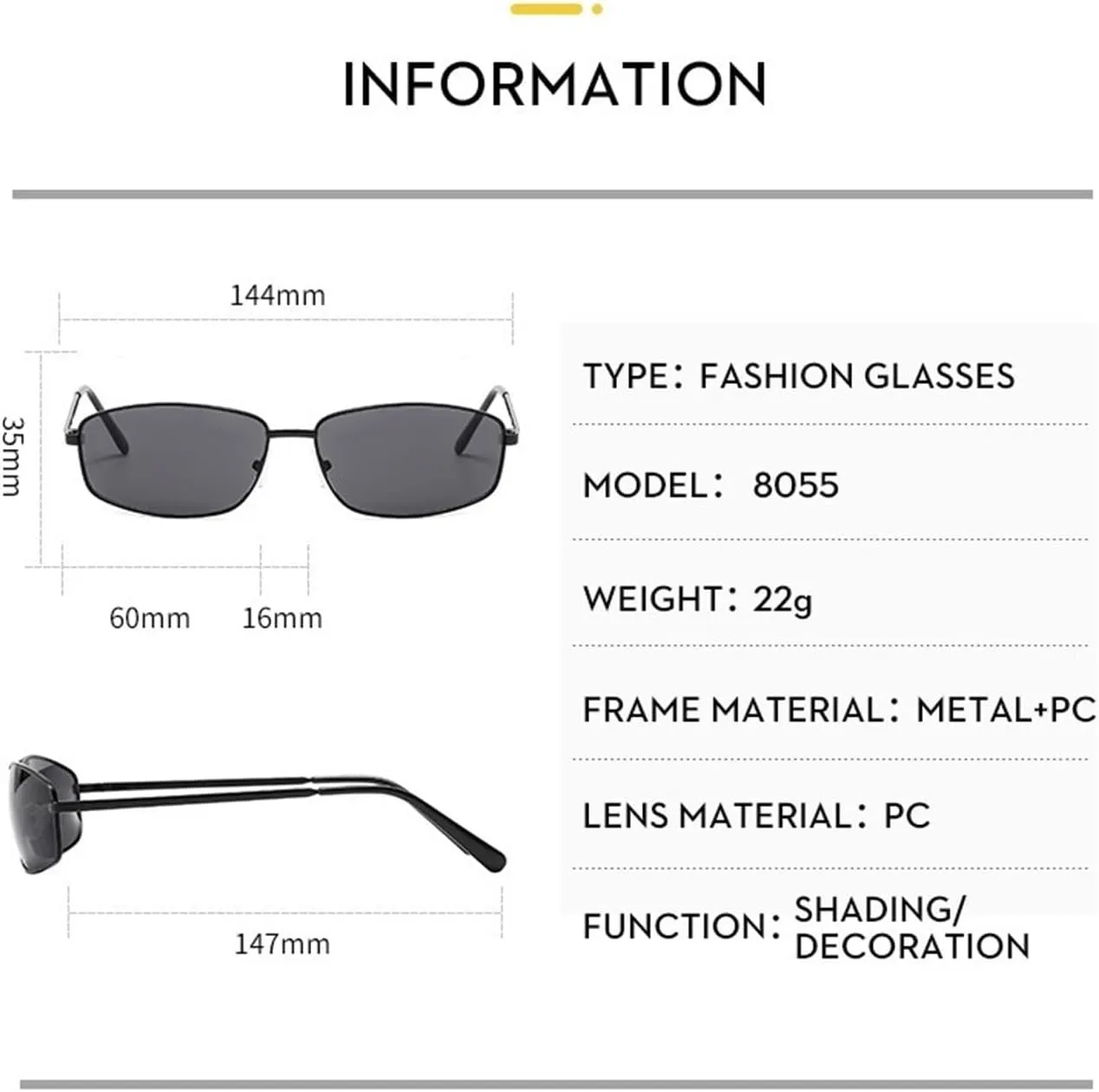 Metal Trend Men Sunglasses Outdoor Vacation Shopping Women Sun Glasses