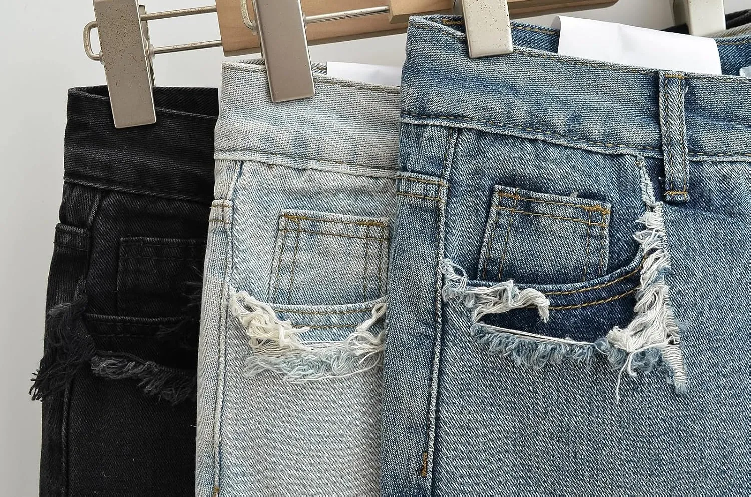 Mini Denim Skirt for Women Summer Black High Waisted Distressed Pencil Jeans Short Skirts